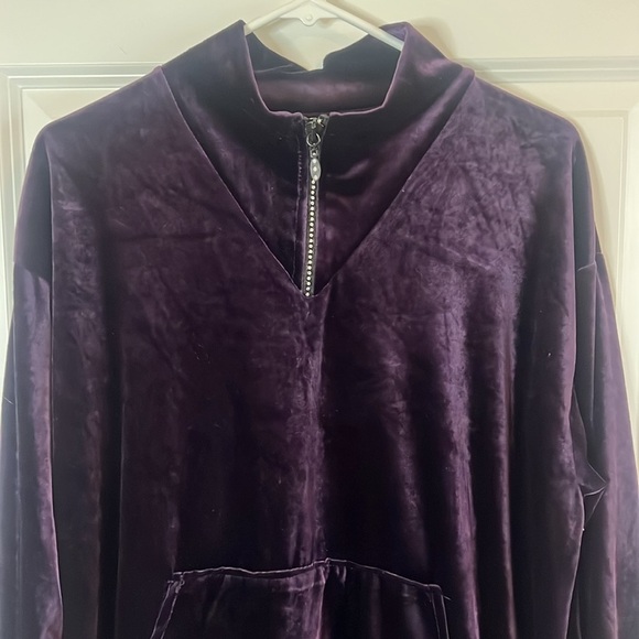 Vintage Velvet Baxter & Wells Intimates Deep Purple Housecoat Size M - Picture 1 of 9